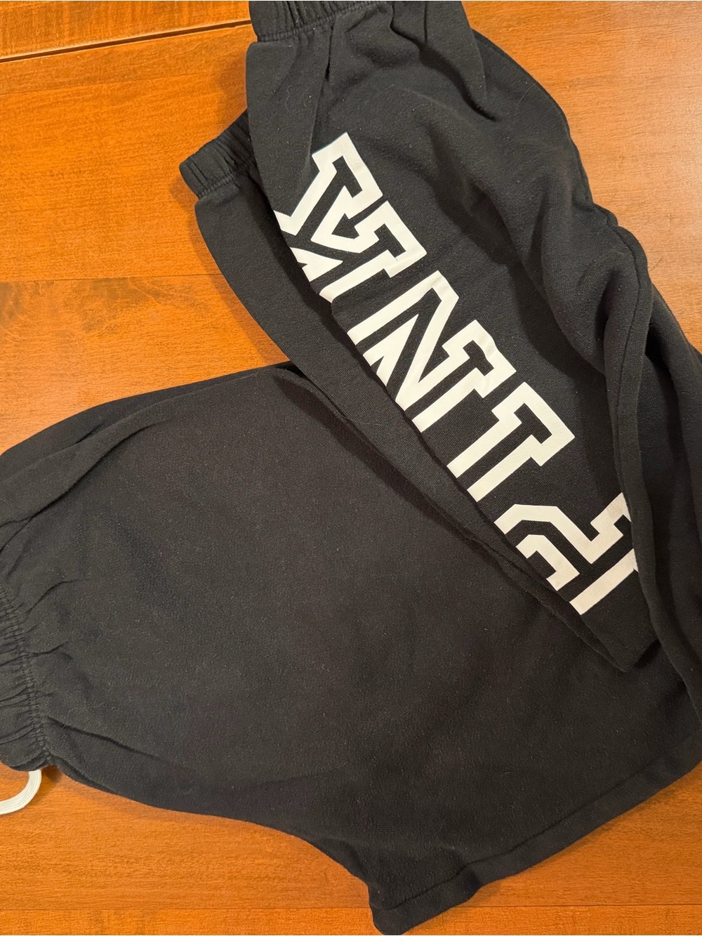 PINK Victoria's Secret Black Jogger Pants with White Logo
